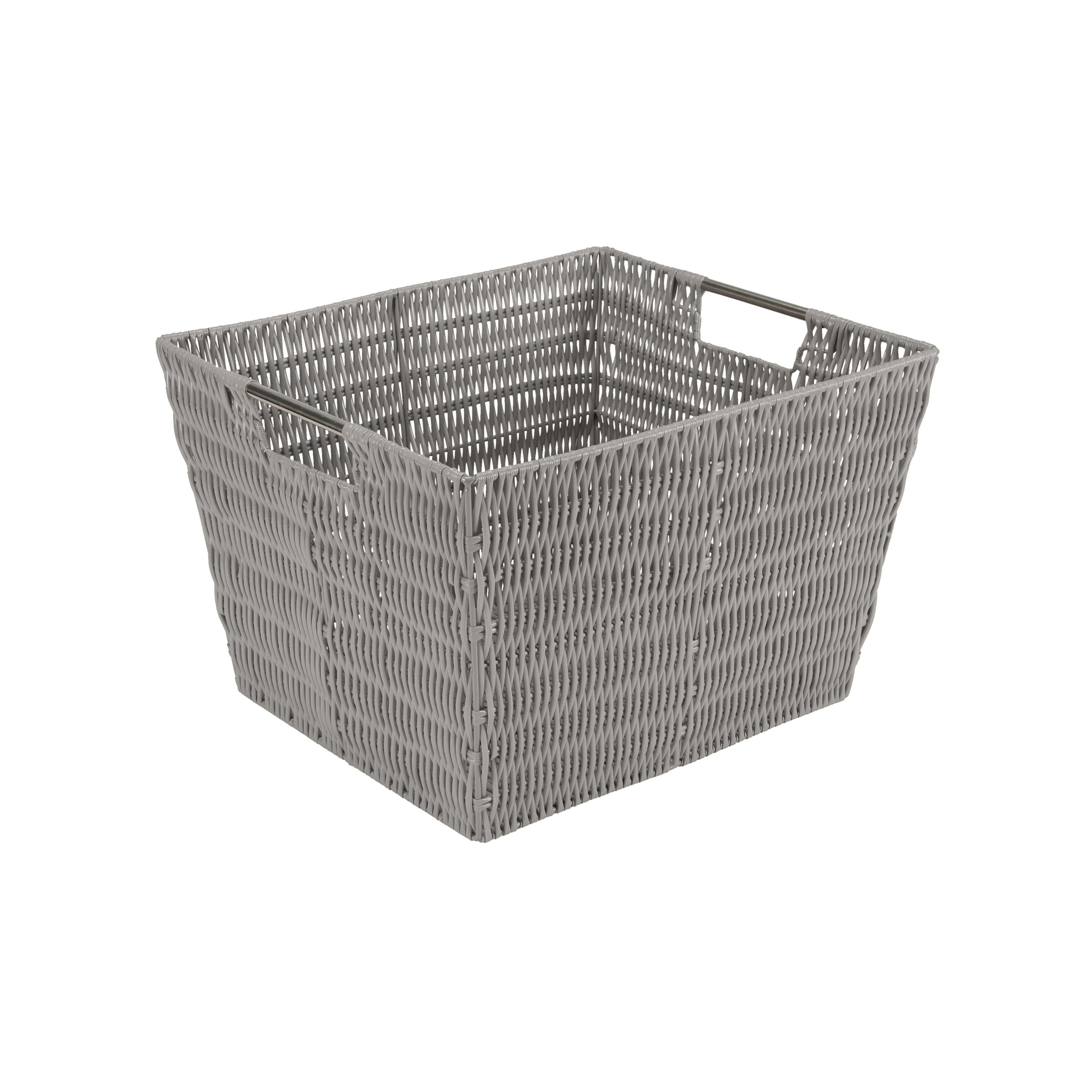 Simplify Large Rattan Tote Storage Basket in Grey | Walmart (US)