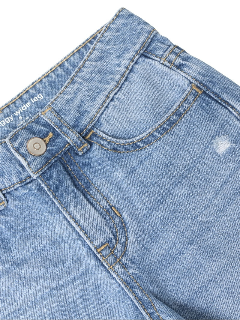 Wonder Nation Girls Baggy Wide Leg Jean, Sizes 5-18 | Walmart (US)