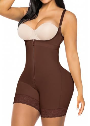 YIANNA Fajas Colombianas Shapewear for Women Tummy Control Postpartum Body Shaper Butt Lifter Post Surgery Compression Garment Bodysuit,YA7212-Brown-M | Amazon (US)