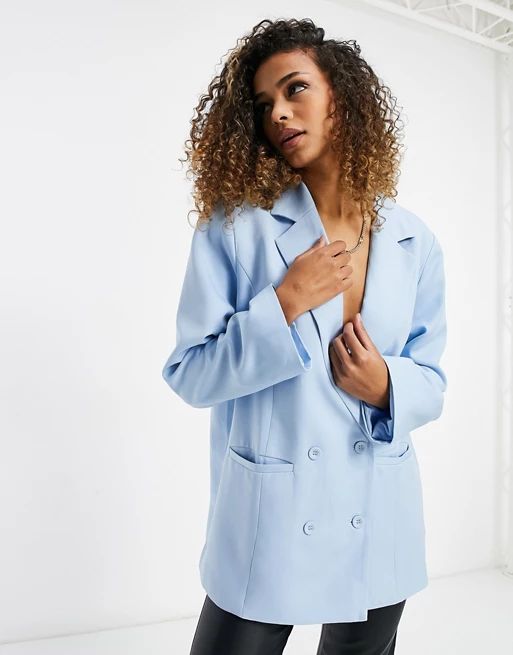 Lioness wyoming dad blazer in baby blue | ASOS (Global)