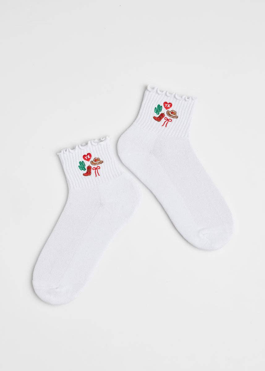 Texas Icons Ruffle Sock | Ascot + Hart