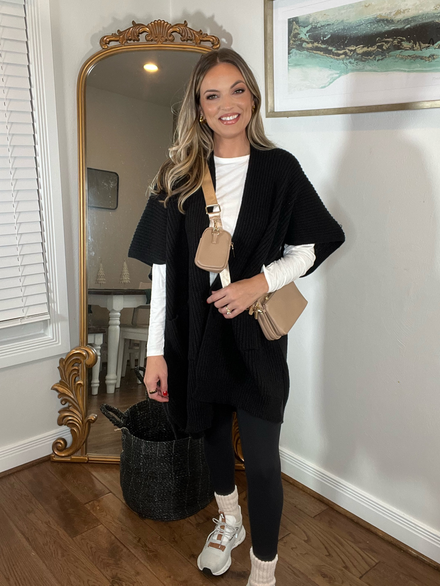 Casual leggings outfit
Walmart poncho 
Old Navy tunic
Amazon leggings
On cloud nova sneakers 

#LTKsalealert #LTKfindsunder100 #LTKfindsunder50