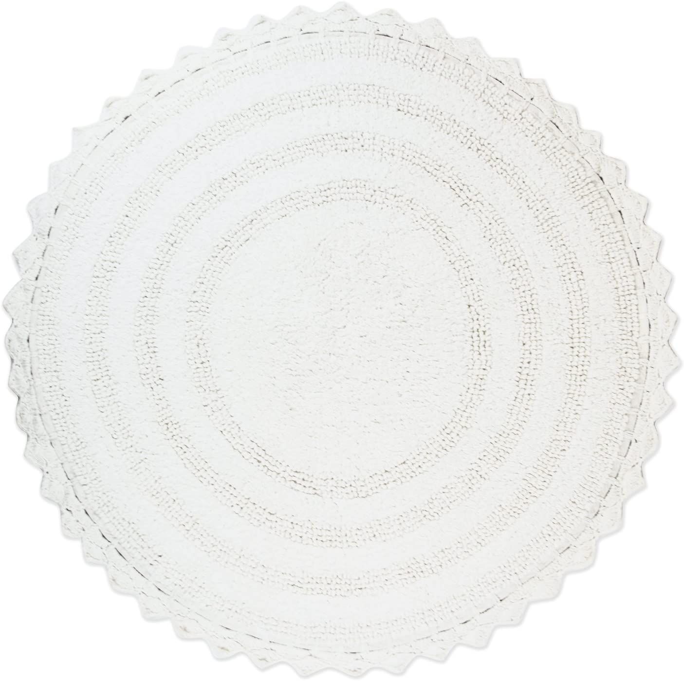 DII Crochet Collection Reversible Bath Mat, Round, 27.5" Diameter, White | Amazon (US)