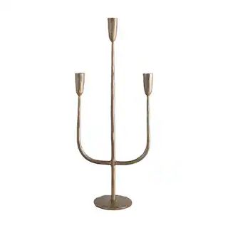 21.5" Antique Brass Hand-Forged Metal Candelabra | Michaels Stores