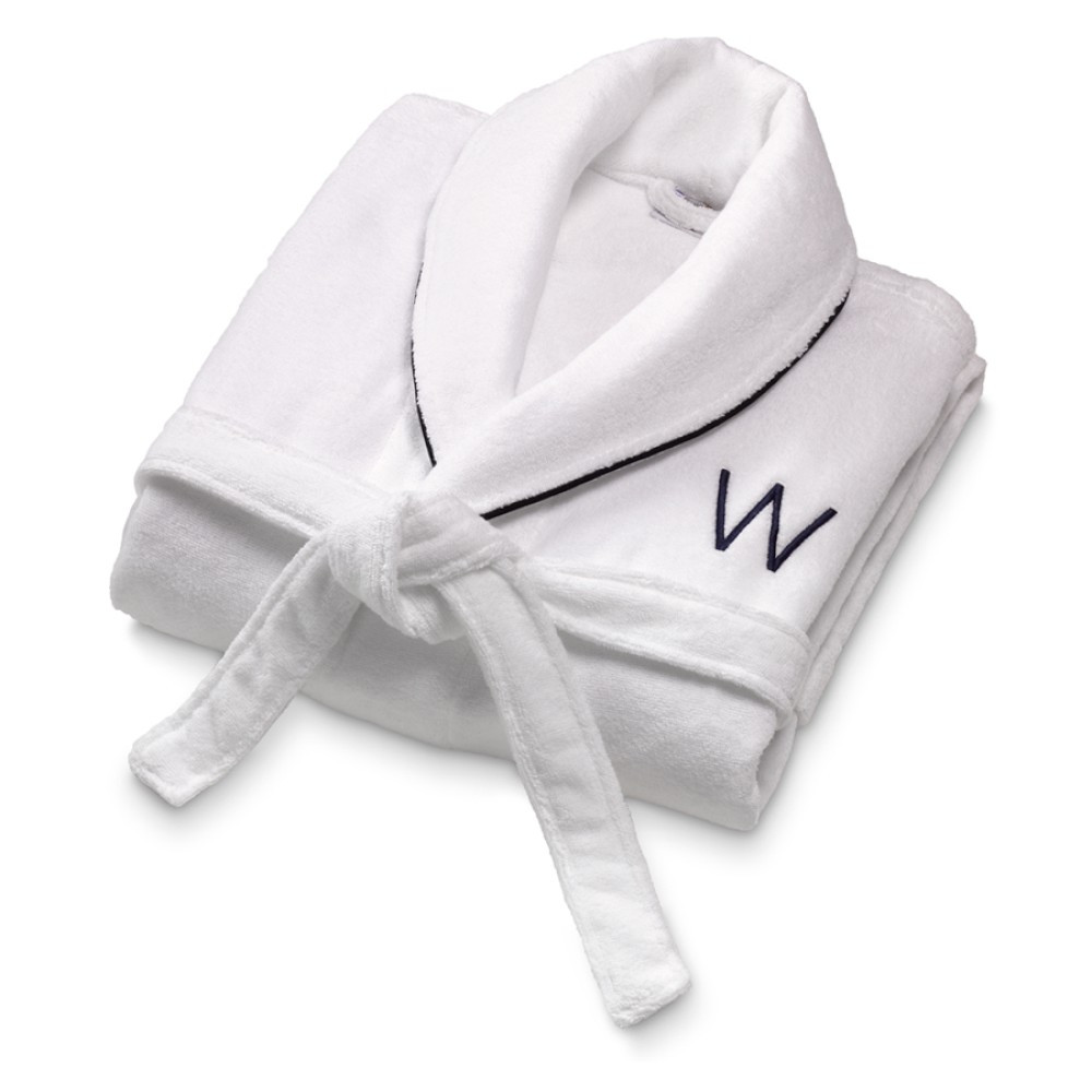 Chambers® Hydrocotton Robe with Piping, Navy | Williams-Sonoma