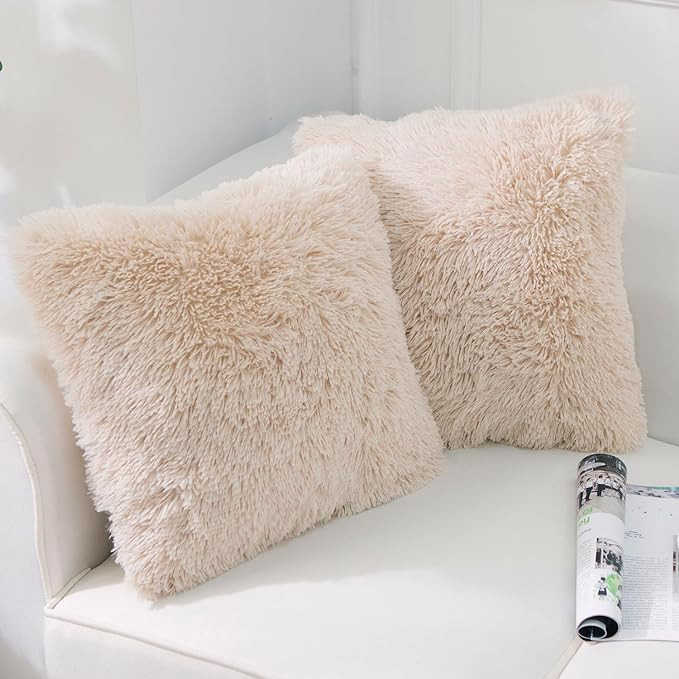NordECO HOME Luxury Soft Faux Fur Fleece Cushion Cover Pillowcase Decorative Throw Pillows Covers... | Amazon (US)