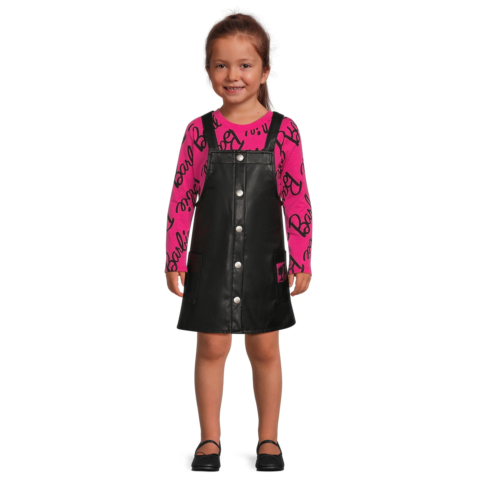 Barbie Toddler Girl Graphic T-Shirt and Jumper Set, 2-Piece, Sizes 2T-5T | Walmart (US)