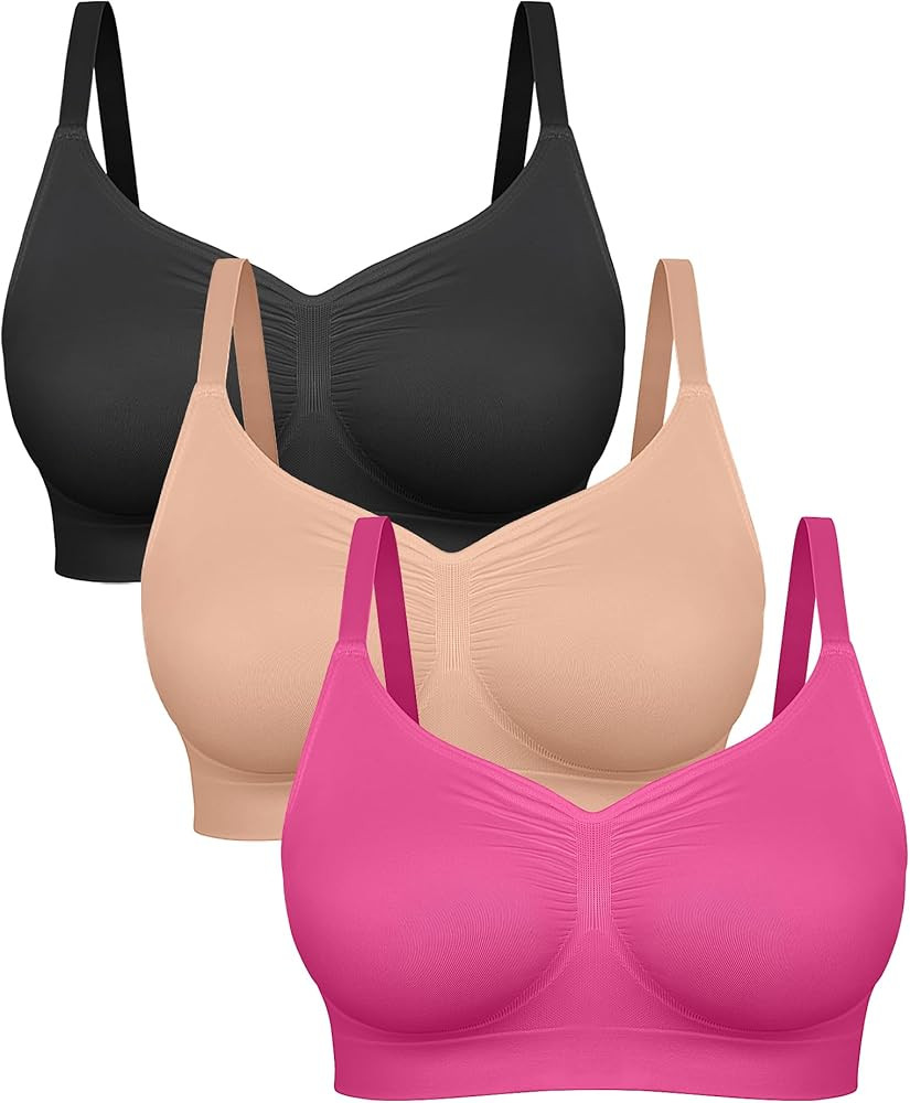 FeelinGirl Bras for Women Wireless Bralettes No Underwire Unlined Seamless Everyday Bras 3-Pack | Amazon (US)