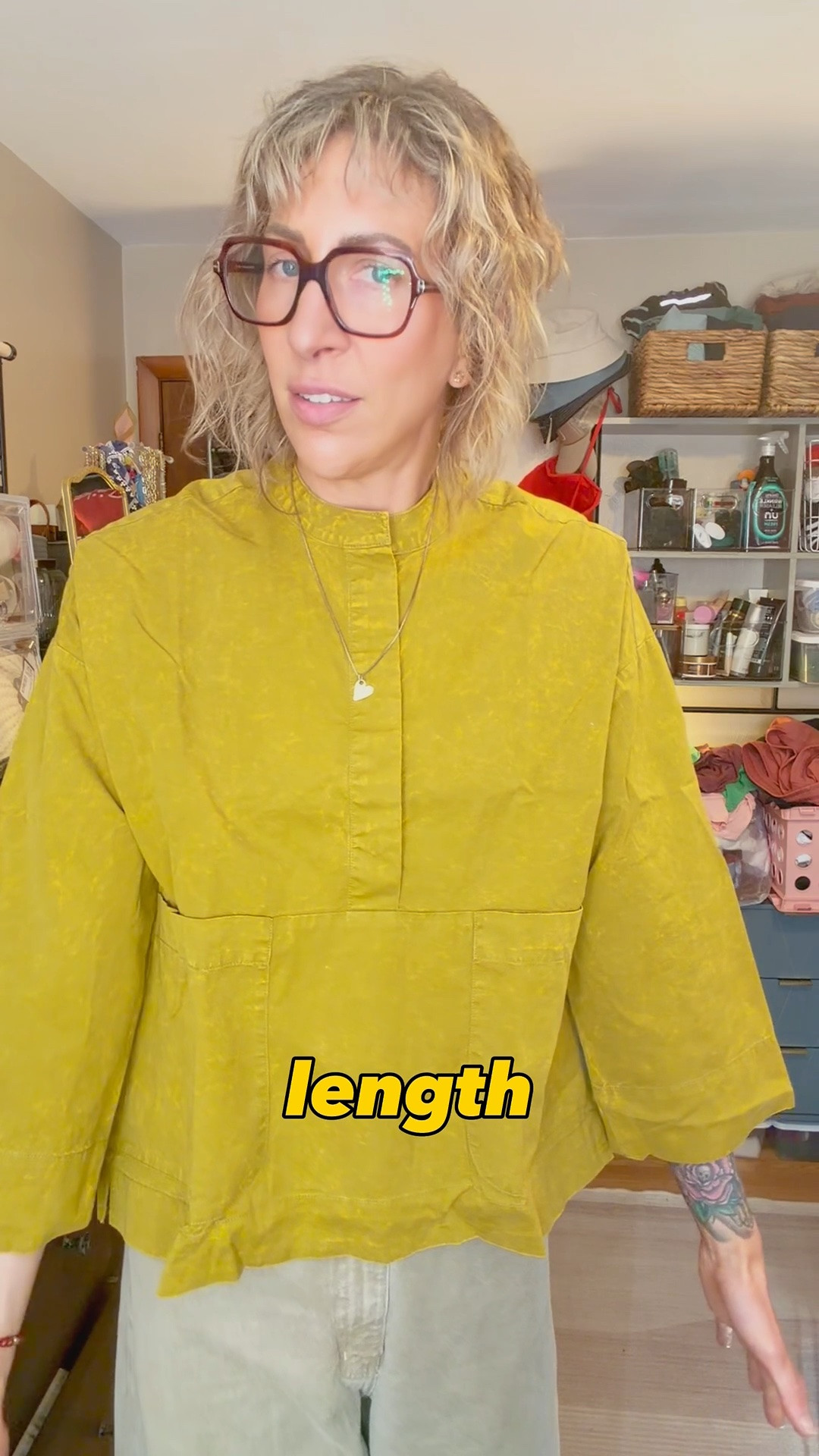 Part 2 - 

i have a pretty rectangular body — waist and hips are basically the same measurement — so my style yeses have to work harder than “i like the color.” wide and cropped, paired with more volume on the bottom, is what actually gives me shape. this blouse does the wide and cropped half of that job well.

i’m wearing it in a medium tall. it’s longer in the back with some pleating, which i like, and the button neck means you can leave the top buttons open for a soft v-neck instead of the crew look. the 3/4 sleeve length hits right at the spot i want, and the cotton already feels like it’s going to get better with every wash.

it was on clearance, so it’s mine no matter what — not going up on my poshmark. but if you follow along, my poshmark closet is where i list everything that fit my tall frame but doesn’t fit me anymore, so it’s worth a look.

i’m 6’3”, 36” inseam, almost 40, and a medium in tops if you’re sizing yourself up against this.

comment SHOP for the link to this and everything else i’m loving at banana republic right now.

do you know your style yeses for your body shape, or are you still figuring that part out?

#LTKTall #LTKOver40 #LTKPlusSize