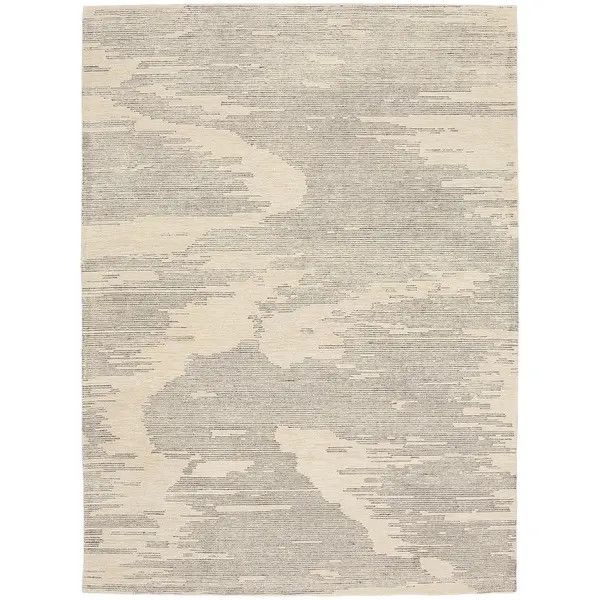 Star Modern Abstract Linear Shimmer Area Rug - 9'9" x 13'9" - Taupe/Ivory | Overstock