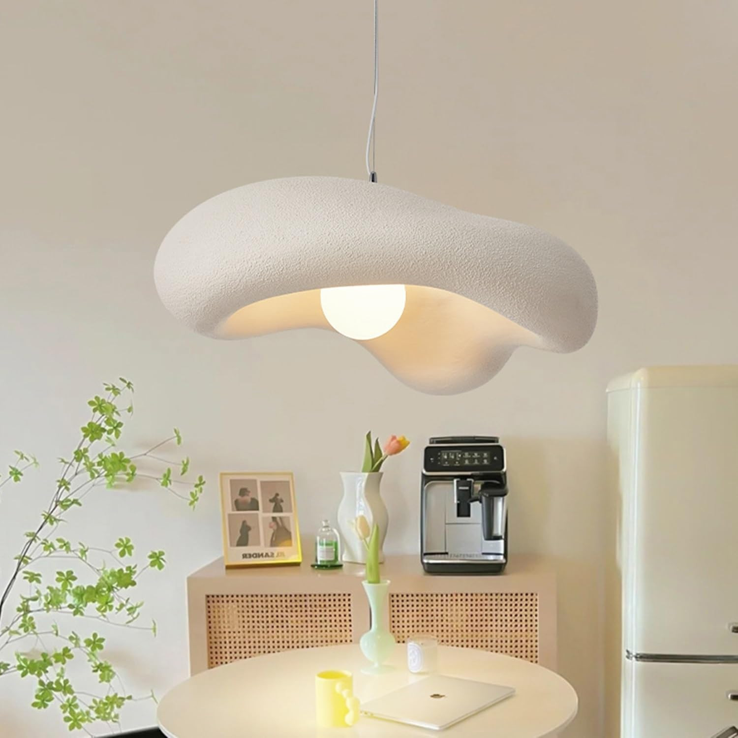 23.6" Modern Pendant Light Fixture Wabi-sabi Creative Flowers Hanging Pendant Lighting Bird Nest ... | Amazon (US)