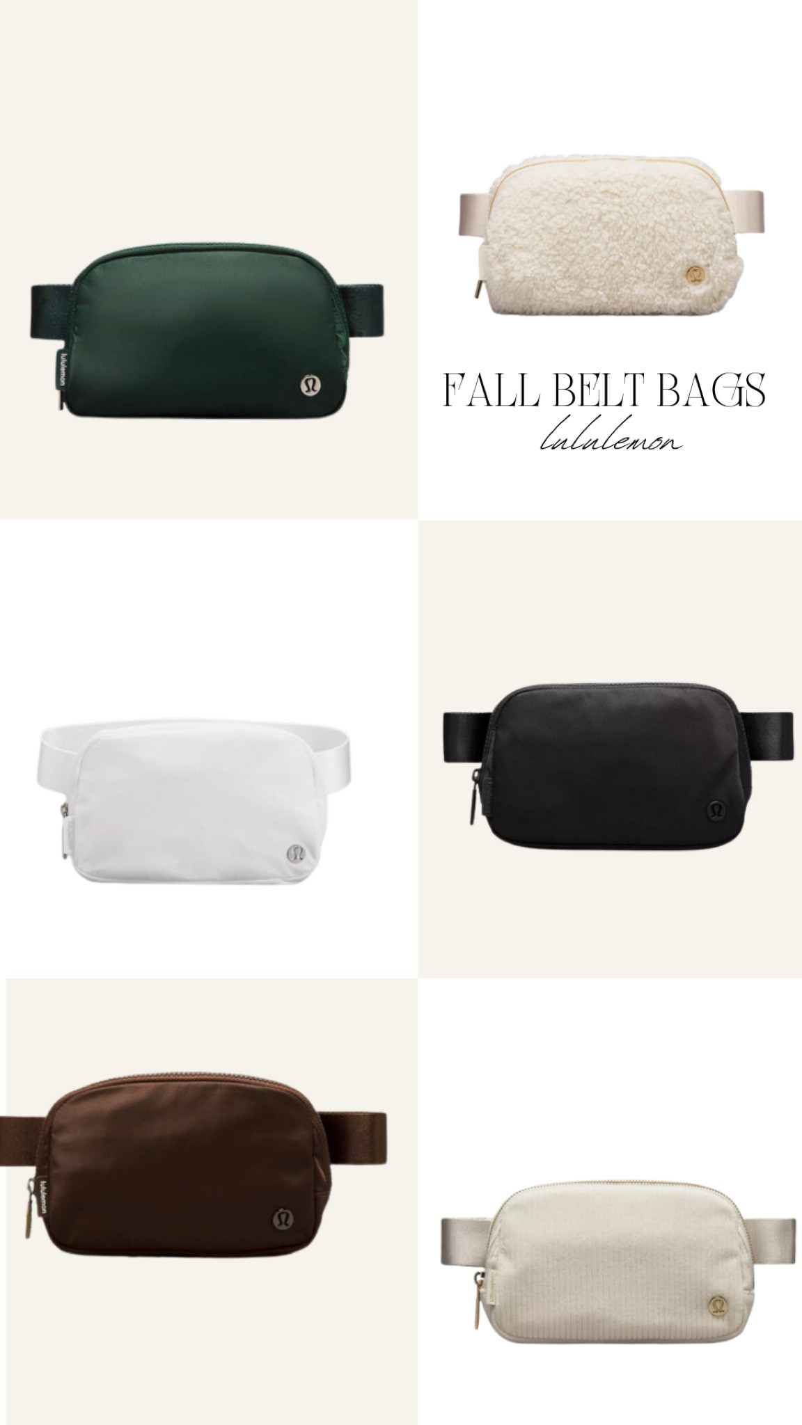 Lululemon fall belt bags!!!
Gift idea 


#LTKFindsUnder50 #LTKStyleTip #LTKItBag