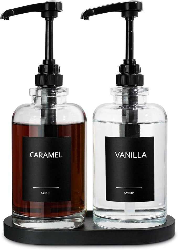 Amazon.com: Coffee Syrup Dispenser for Coffee Bar, Glass Syrup Dispenser with 1/4oz Large Capacit... | Amazon (US)