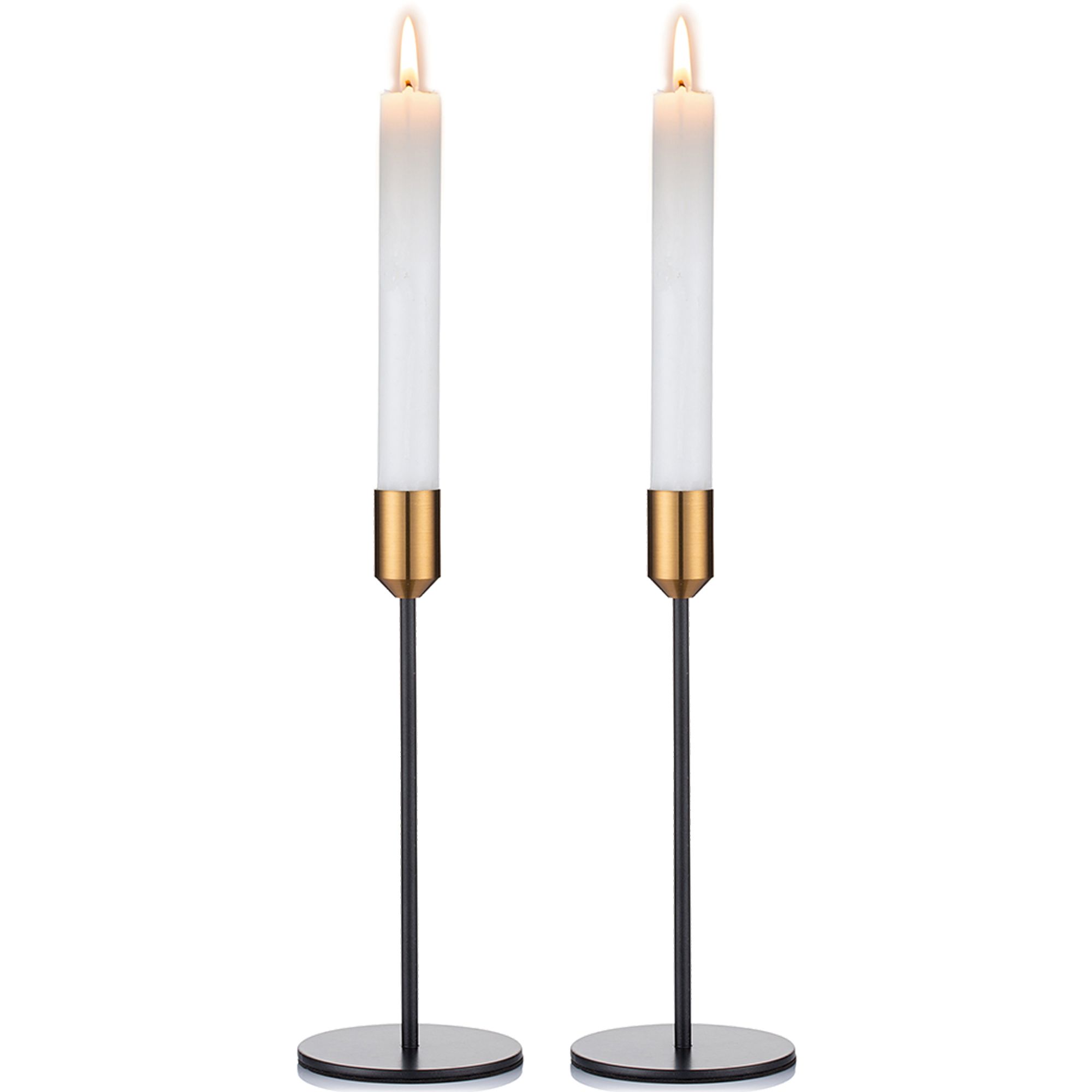 Candlestick Holders Taper Candle Holders, 2 Pcs Candle Stick Holders Set, Gold & Black Brass Cand... | Walmart (US)