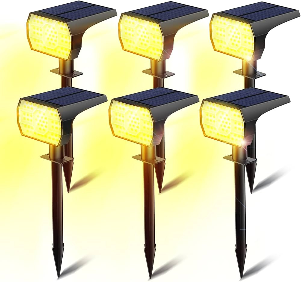 Kaxiida Solar Lights Outdoor Waterproof, IP68 Adjustable SpotLights Wall Lights in One, 56LEDs So... | Amazon (US)