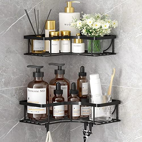 Black Corner Shower Caddy, 2 PACK Shower Organizer Corner for Bathroom Storage, Matte Corner Show... | Amazon (US)
