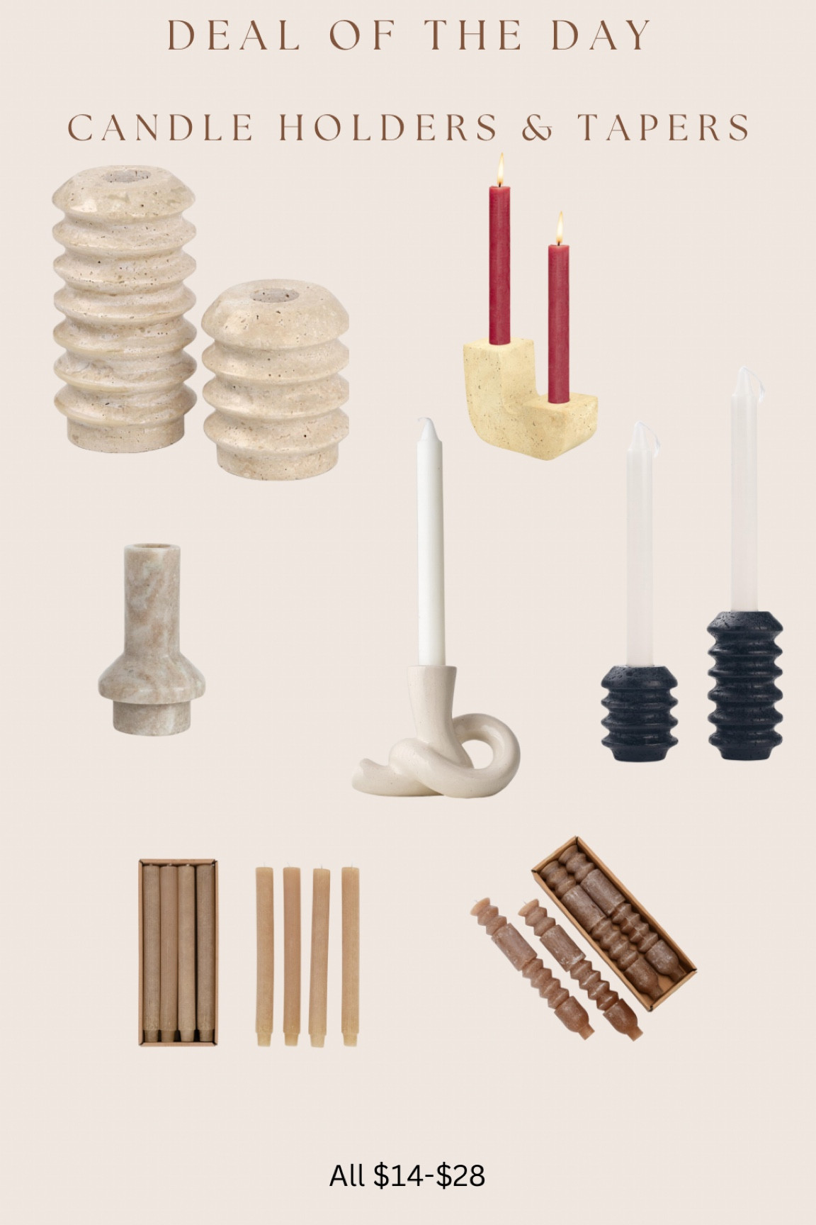 Found some stunning candle holders & tapers that are all high end inspired! Prices are so good!

These would be gorgeous on coffee tables, nightstands, any countertop, dining tables, shelves, etc 

#LTKsalealert #LTKhome #LTKfindsunder50