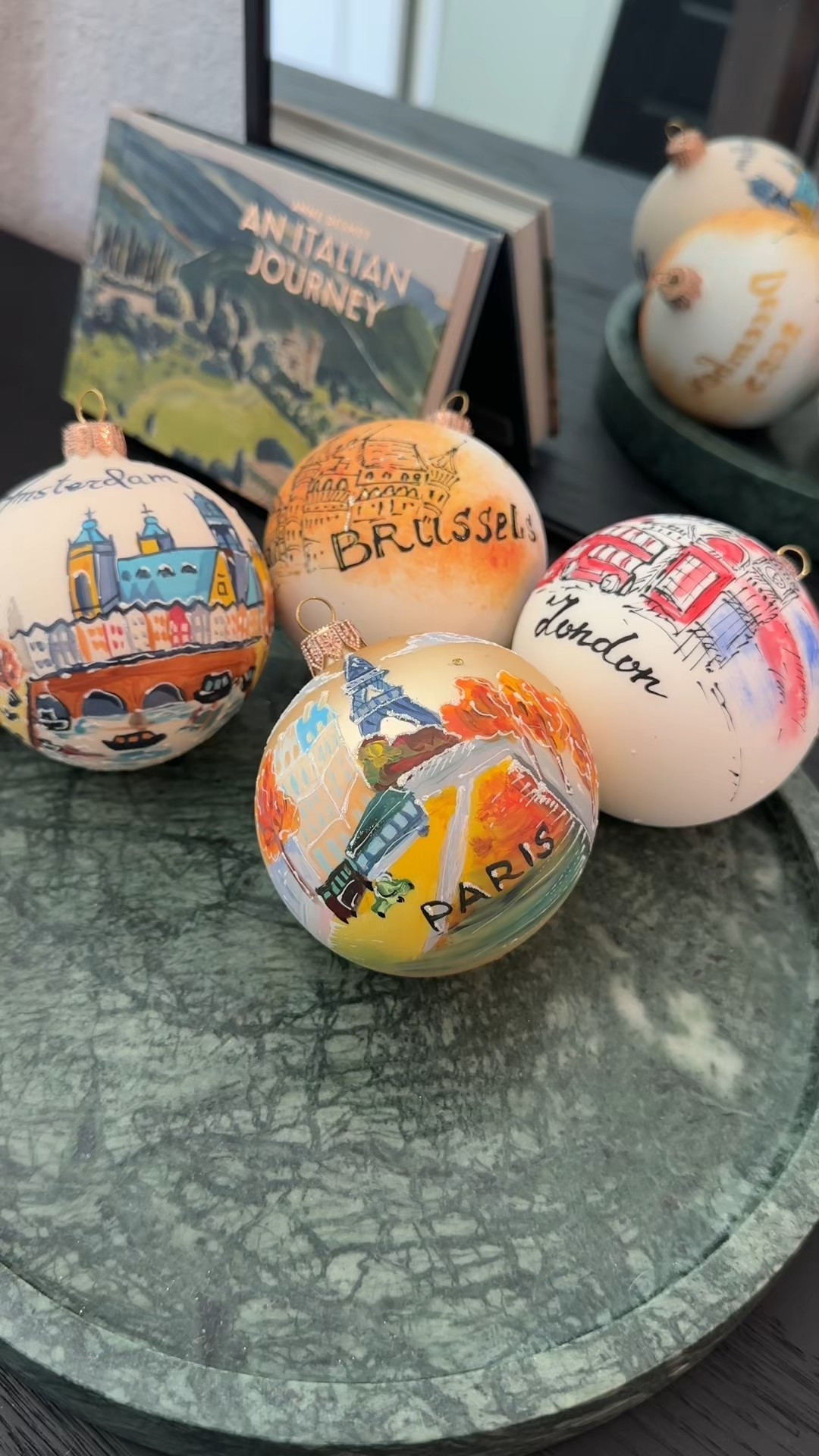 Christmas ornaments. Travel ornaments. Sentimental gift. Sentimental ornament. Memory ornaments. Christmas decor. Hand painted ornaments. London. Paris. Brussels. Amsterdam 

#LTKTravel #LTKGiftGuide #LTKHoliday