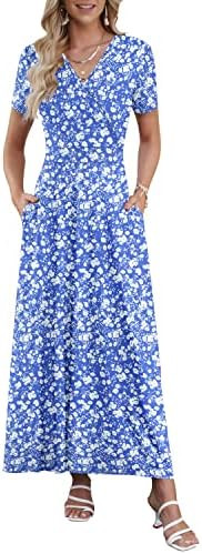 AUSELILY Maxi Dresses for Women Ankle Length Floral Beach Long Flowy Dress | Year Round wear flor... | Amazon (US)