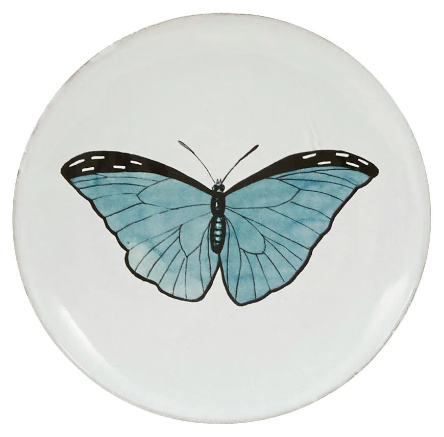 Astier de Villatte Blue Butterfly Plate | Jayson Home