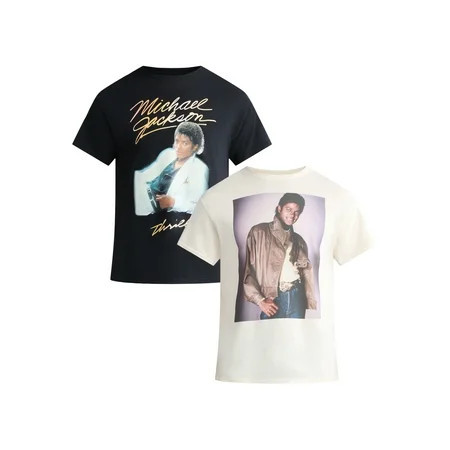 Michael Jackson Men s and Big Men s Thriller and Billie Jean Graphic Tee 2-Pack Sizes S-3XL | Walmart (US)