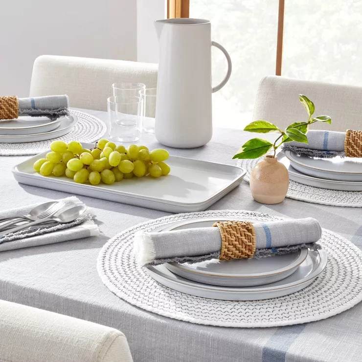 68oz Tall Modern Rim Stoneware Pitcher Matte Sour Cream - Hearth & Hand™ with Magnolia | Target