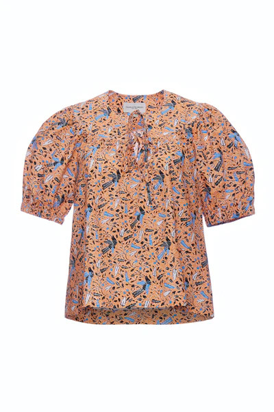 Belle Blouse - Orange Aztec Batik | Charlotte Brody