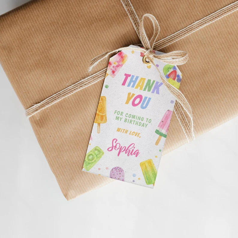 EDITABLE Popsicle Birthday Thank You Tag, Popsicle Birthday Party Favor Tag, Summer Party Decorat... | Etsy (US)