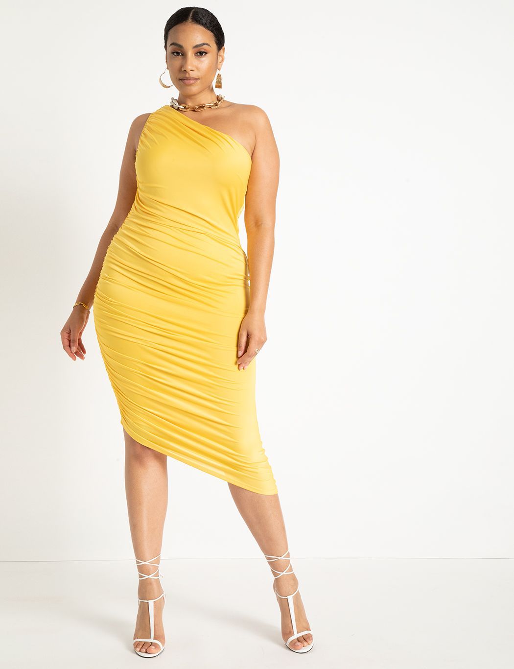 Ruched One Shoulder Dress | Women's Plus Size Dresses | ELOQUII | Eloquii