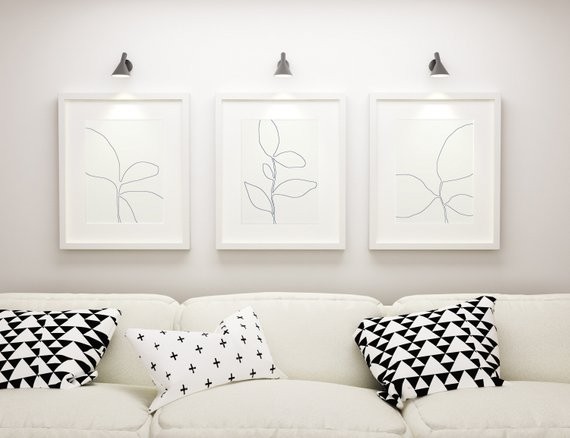 Modern Art, Set of 3 Botanical Prints, Botanical Print Set of 3, Triptych Set, Large Print 30x40,... | Etsy (US)