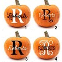 Pumpkin Decal, Pumpkin Decor, Pumpkin Stickers, Pumpkin Monogram Sticker, Fall Decal, Fall Porch Decor, Pumpkin Initial Decal, | Etsy (US)