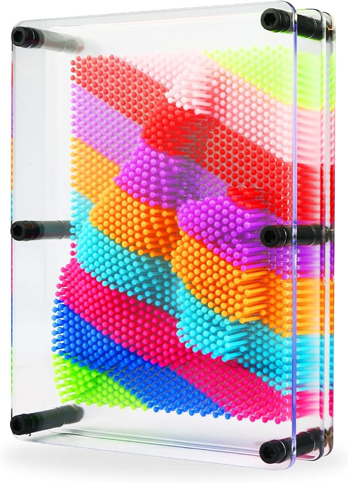 3D Pin Art Toy, Large Size 6” X 8”Unique 3D Pin Art Board for Kids & Adults (Rainbow, Plastic... | Amazon (US)