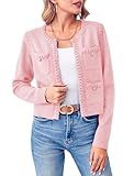 Esobo Womens Knit Cardigan Sweaters 2023 Fall Open Front Long Sleeve Cropped Casual Jacket Outerw... | Amazon (US)
