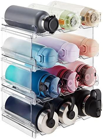 Lifewit Stackable Water Bottle Organizer for Cabinet, Freezer, Pantry - Plastic Cup Holder, Wine ... | Amazon (US)