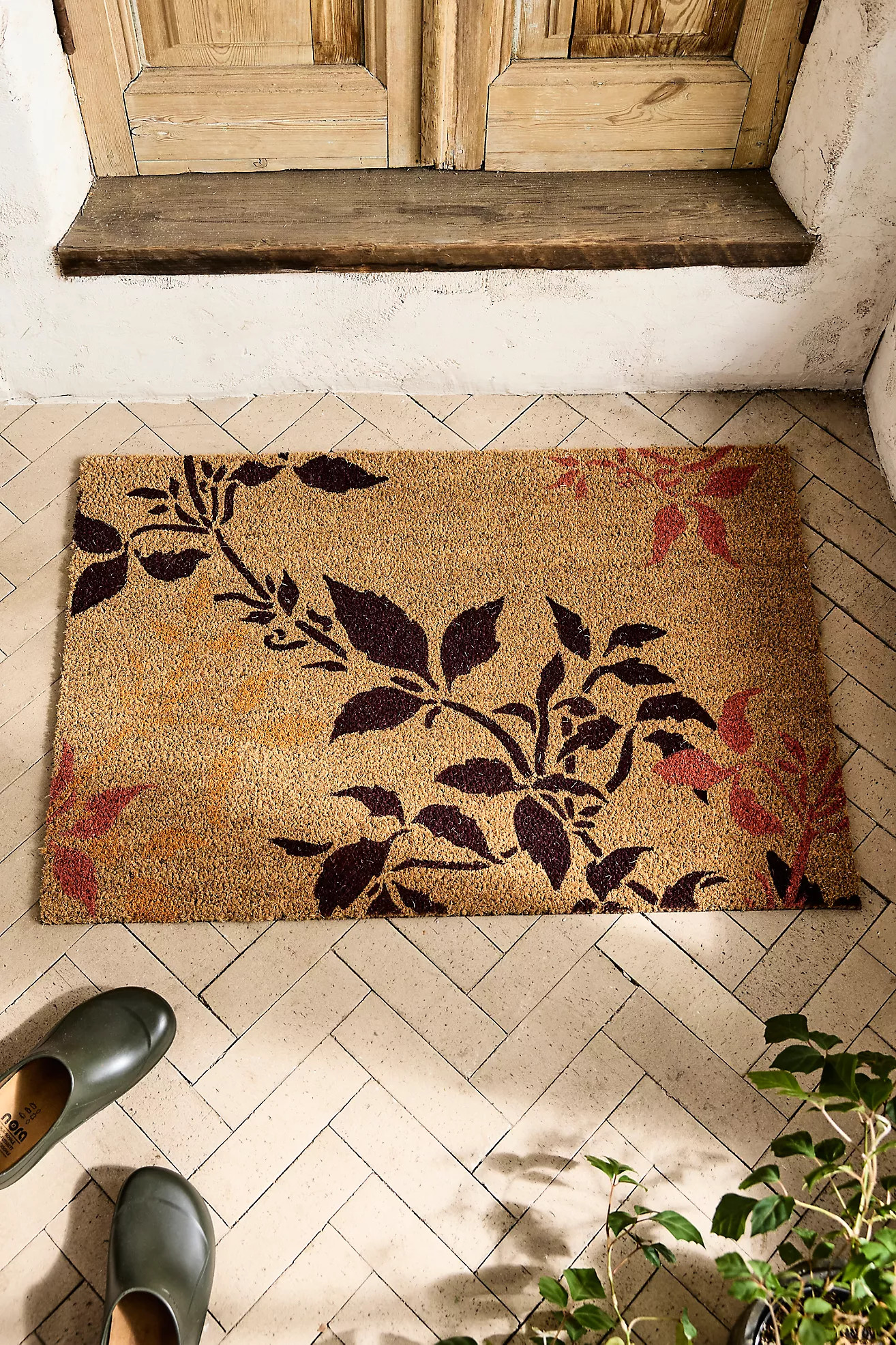 Fall Floral Coir Doormat | Anthropologie (US)