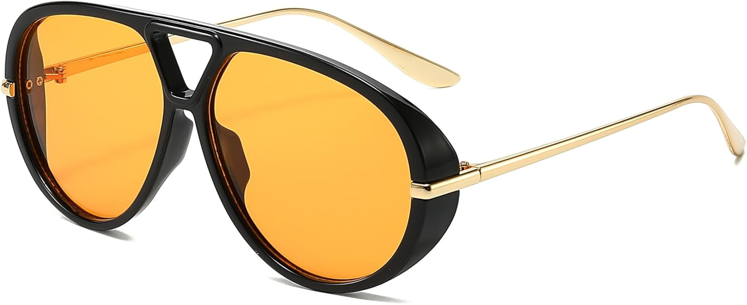 YAMEIZE Oversized Pilot Sunglasses for Women Men Round 70s Retro Double Bridge Vintage Large Big ... | Amazon (UK)