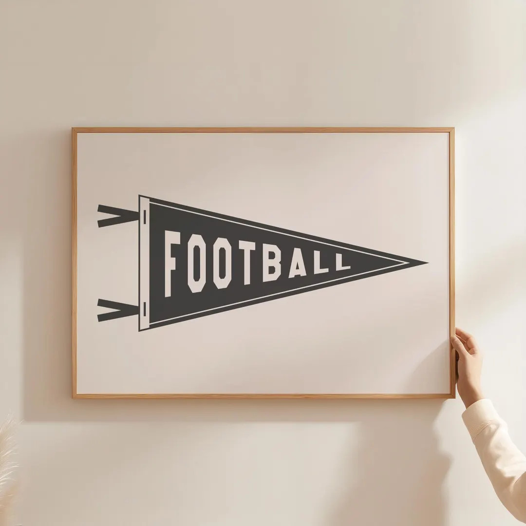 Vintage Football Pennant Print: Game Day Sports Decor (digital Download) - Etsy | Etsy (US)