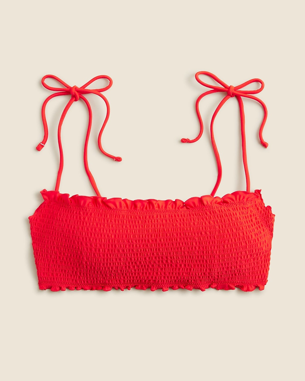 Smocked squareneck bikini top | J. Crew US