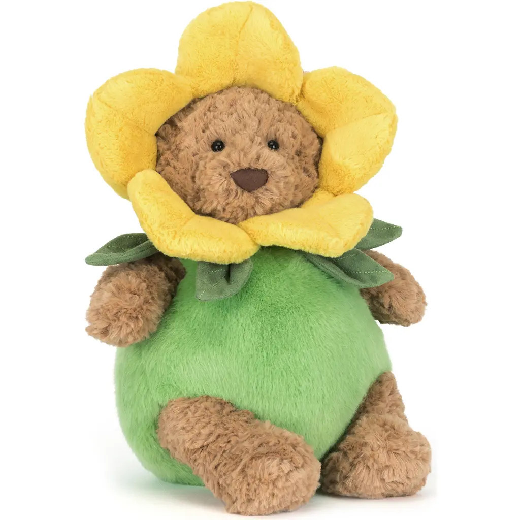 Jellycat Bartholomew Bear Daffodil 11-Inch Plushie in Brown Multi at Nordstrom | Nordstrom