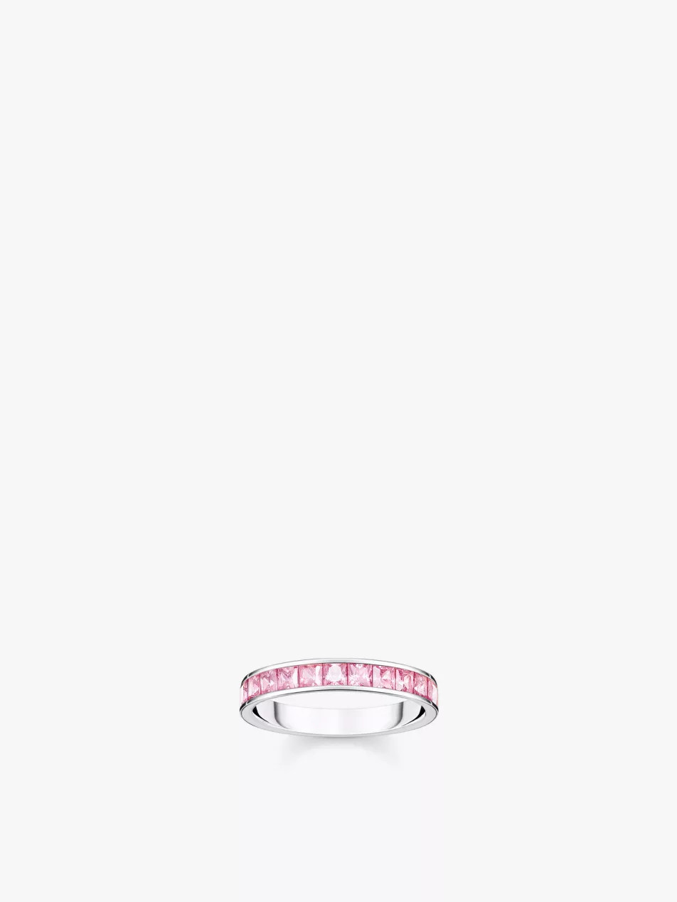 Sterling-silver and zirconia band ring | Selfridges