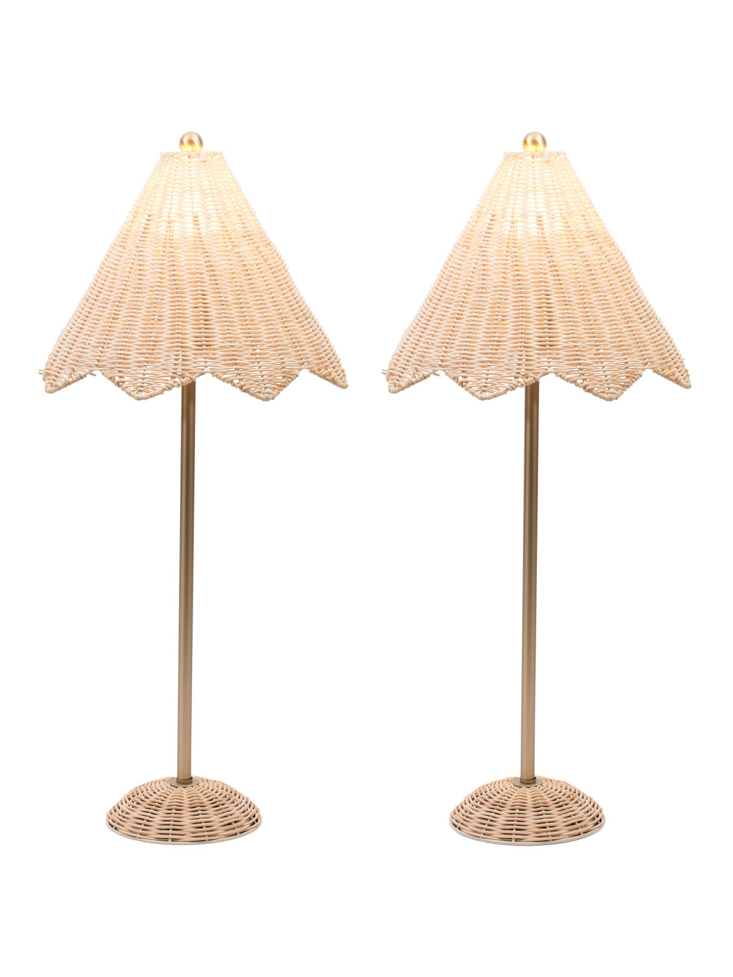 Set Of 2 Rattan Lamps | Coastal | Marshalls | Marshalls