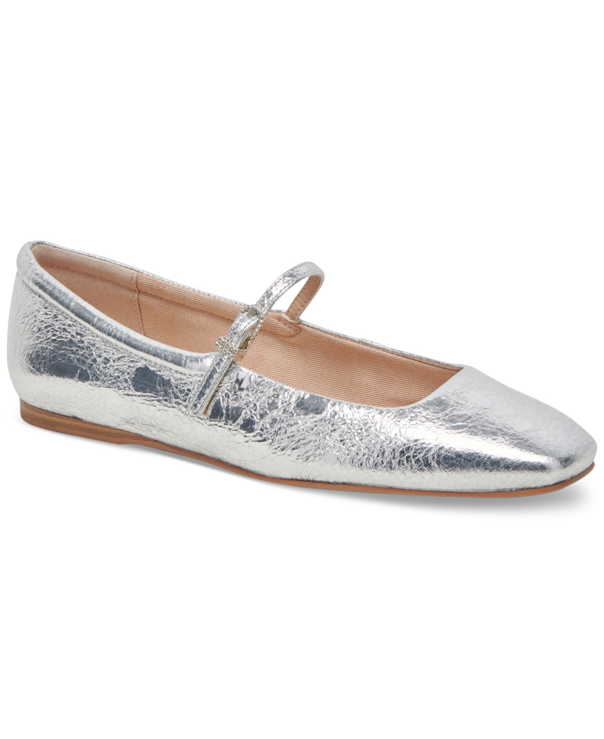 Dolce Vita Women's Reyes Mary Jane Flats - Metallic Silver Leather | Macy's