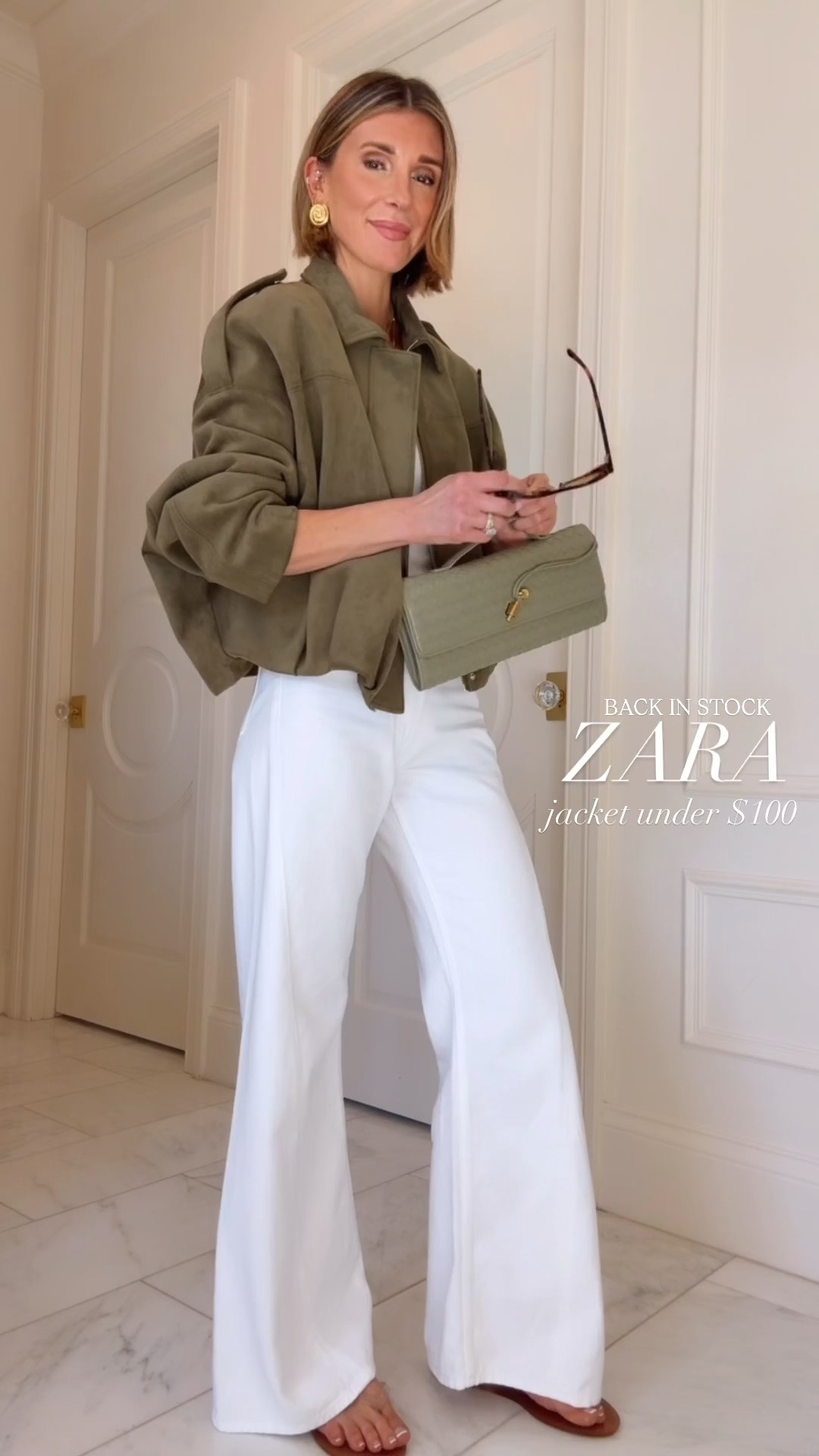 The viral @Zara jacket is back in stock - I'm wearing size small here and it fits tts