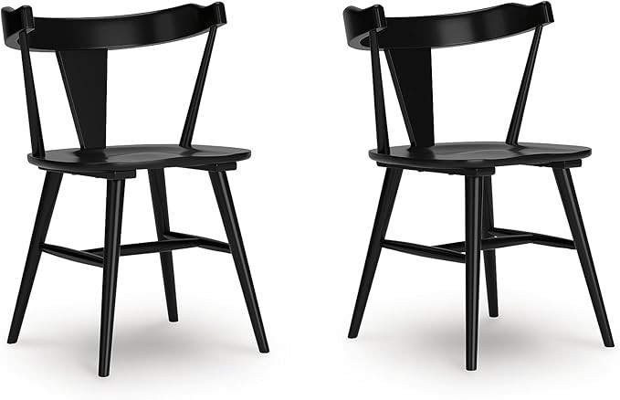 Signature Design by Ashley Gretlynn Casual Solid Wood Armless Dining Chair, Set of 2, Black | Amazon (US)
