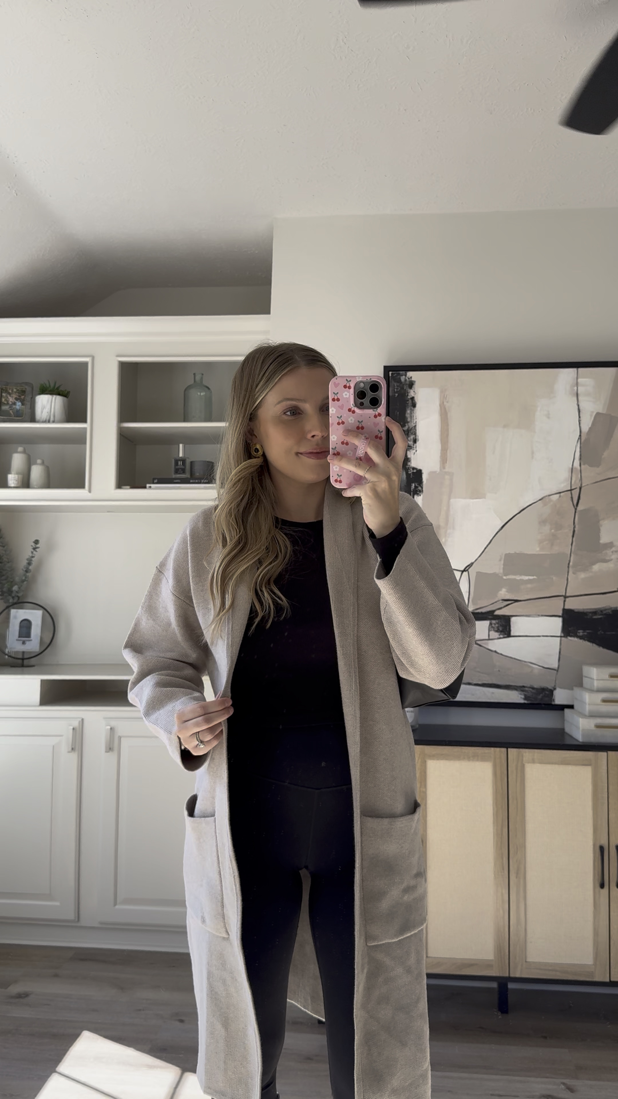 Casual chic winter outfit with leggings | wearing a S in leggings (bump friendly), M in long sleeve, knee boots run tts, cardigan in M 

#LTKSeasonal #LTKStyleTip #LTKBump