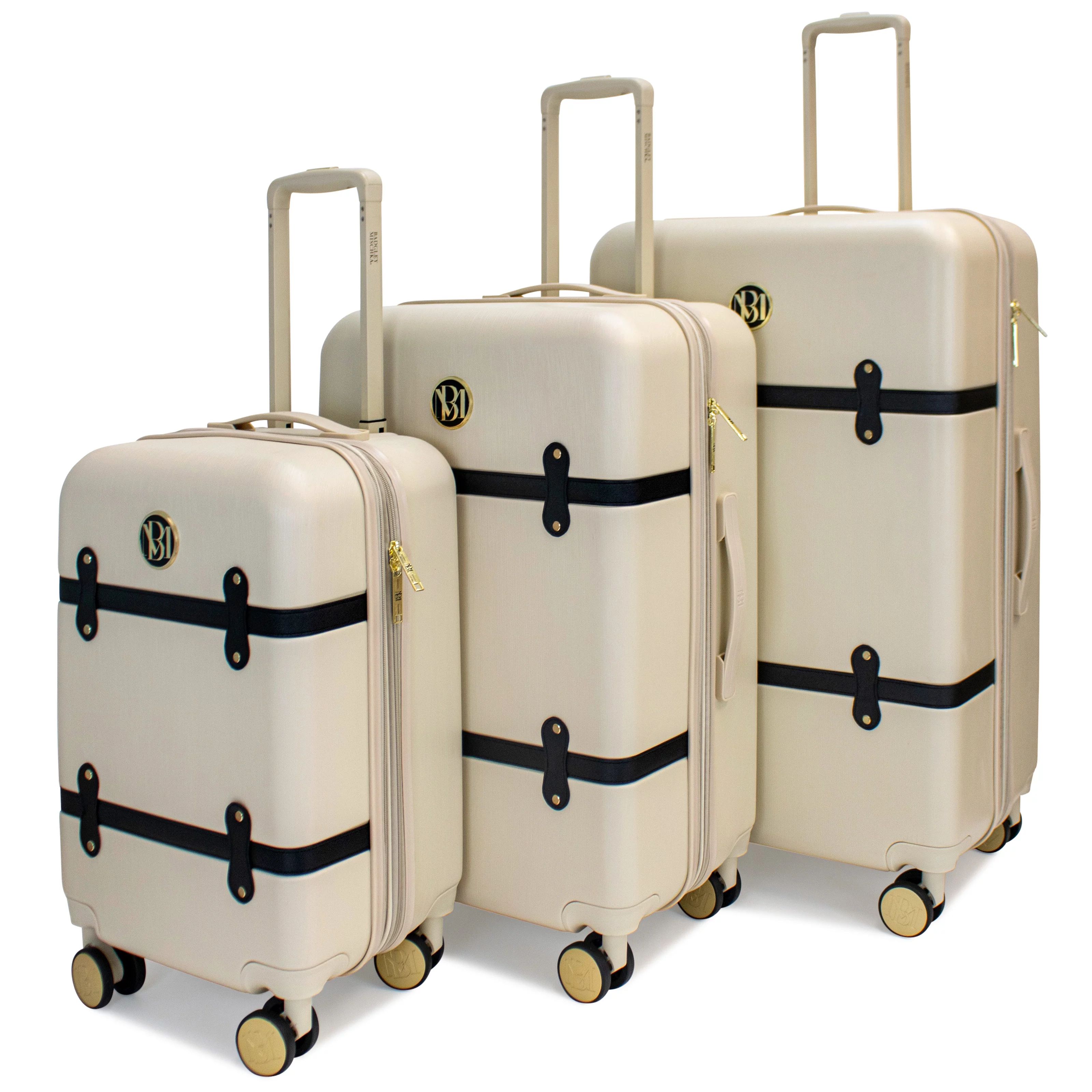BADGLEY MISCHKA Grace 3 Piece Expandable Retro Luggage Set (Champagne) - Walmart.com | Walmart (US)