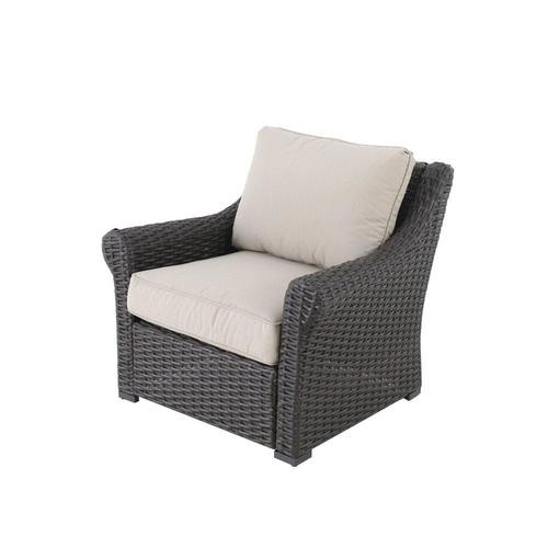 allen + roth Evandale Set of 2 Brown Wicker Metal Stationary Conversation Chair(s) with Tan Cushi... | Lowe's