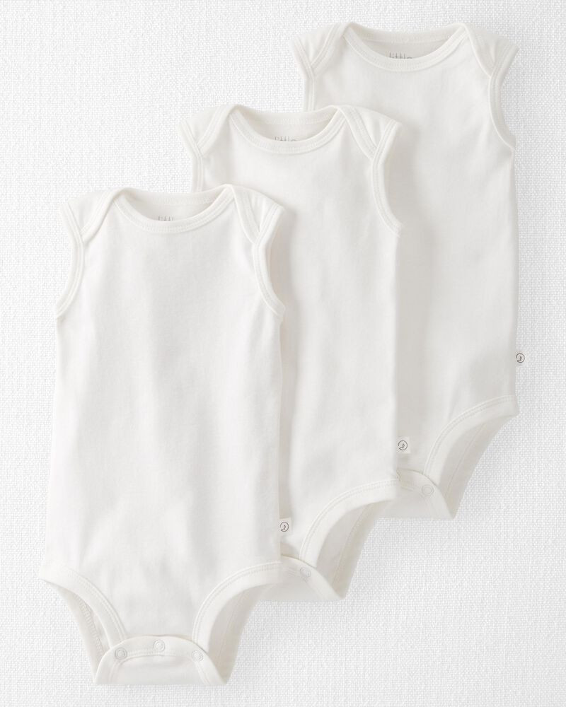 3-Pack Organic Cotton Rib Bodysuits | Carter's