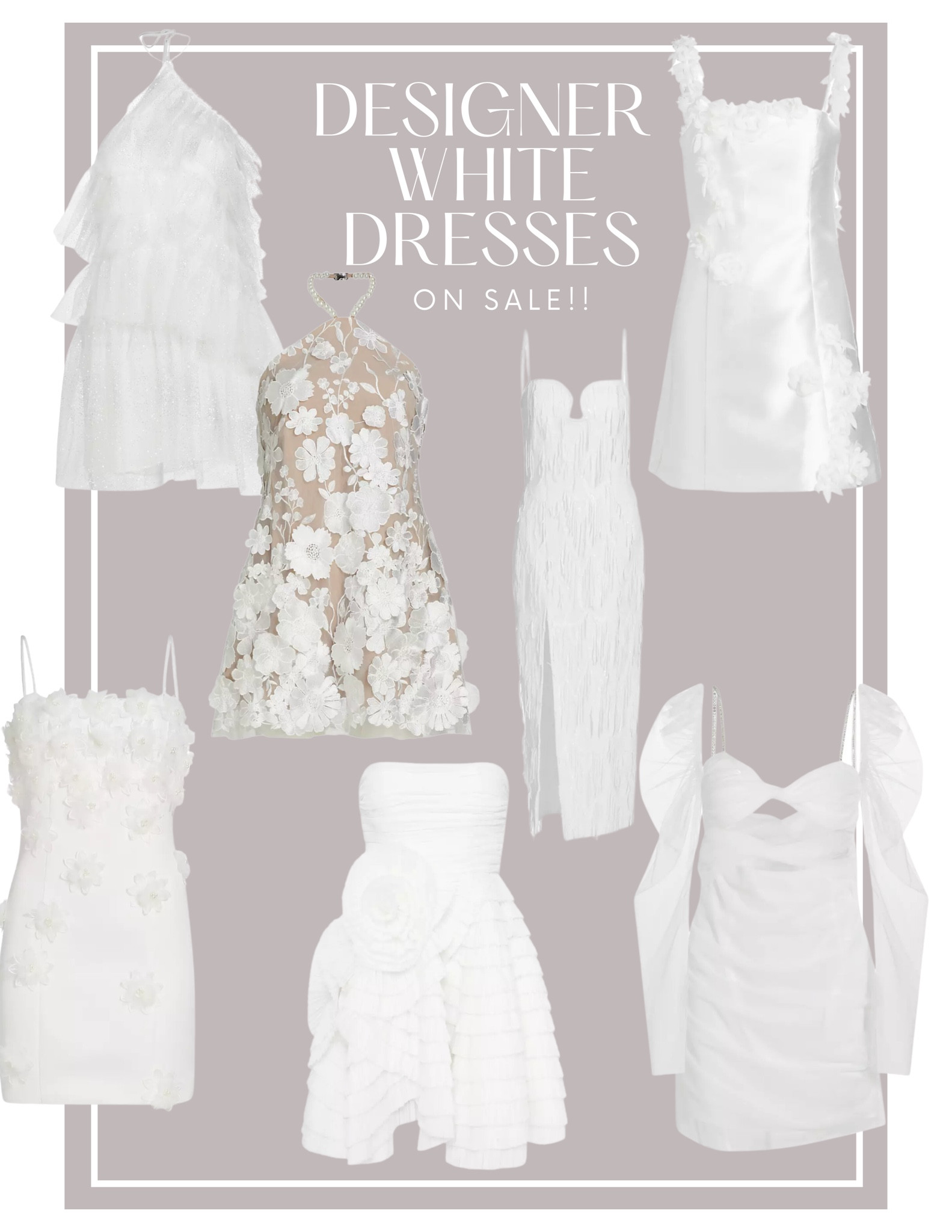 White designer dresses on sale! #bridal #whitedresses

#LTKwedding #LTKstyletip