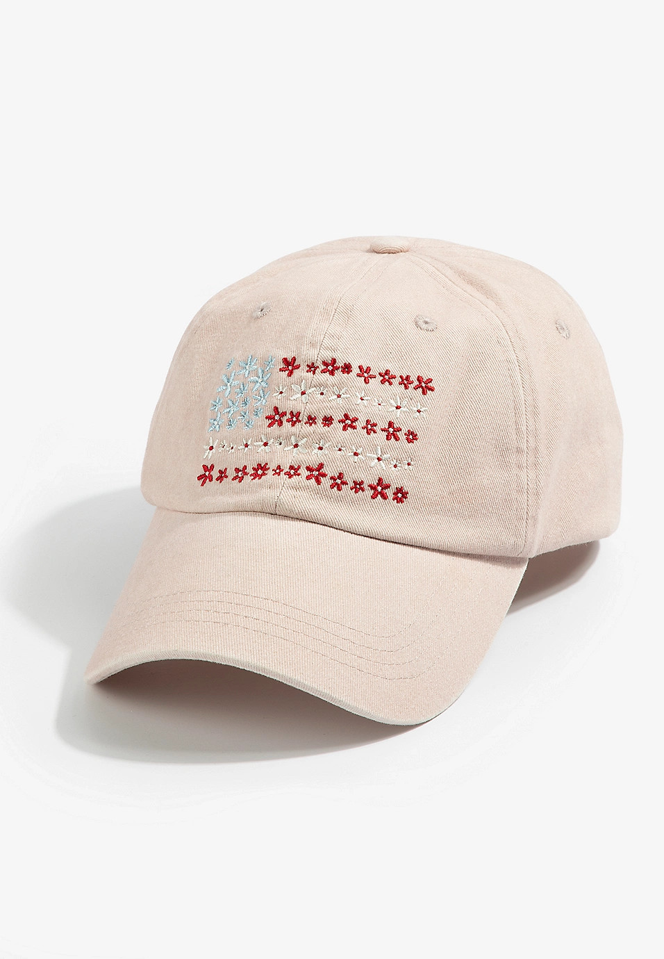 Blush Vintage Wash Embroidered Americana Flag Hat | Maurices